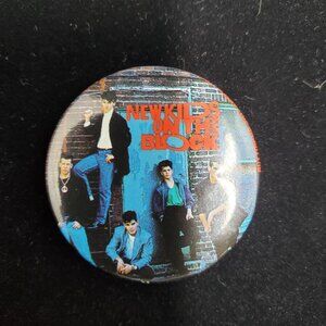 Vintage New Kids on The Block Button Pin 1.5" Collectible